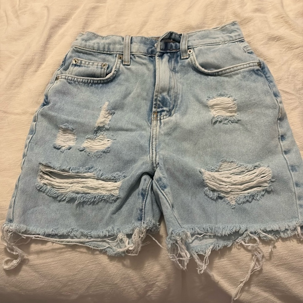 Denim dad shorts